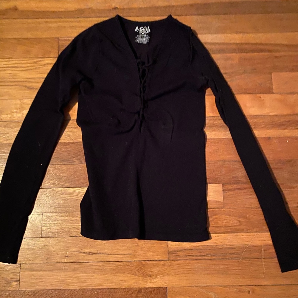 Free People Drawstring Long Sleeve Top
